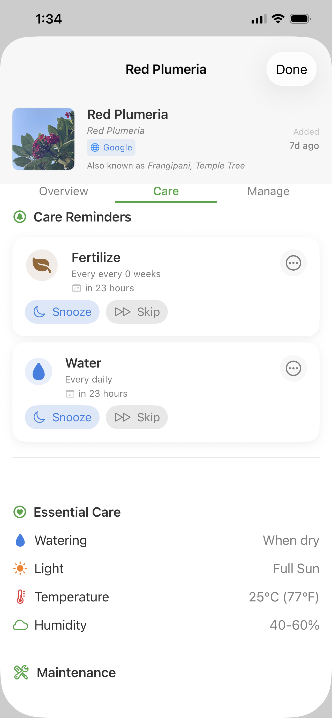 SproutSnap Smart Care Reminders